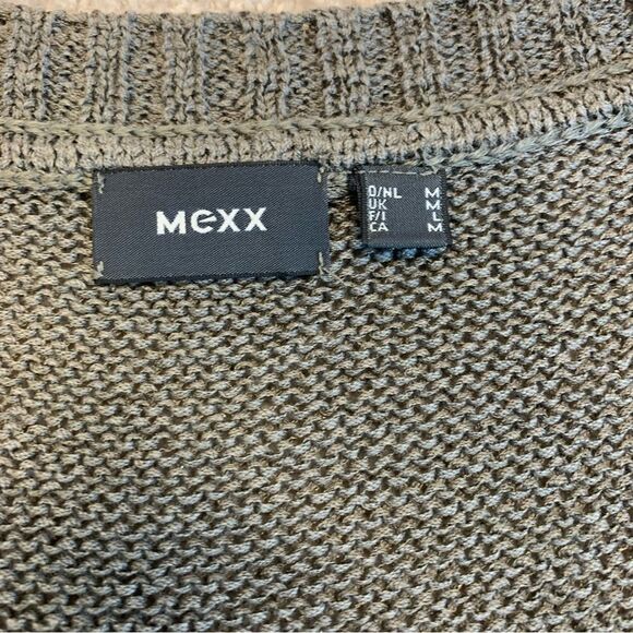 Mexx khaki short sleeve V-neck knit sweater Sz M - Picture 7 of 11